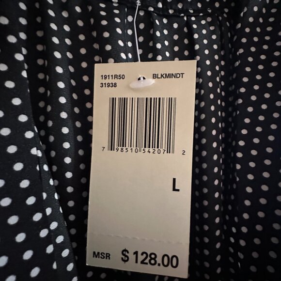 Max Studio Polka Dot Tie-Front Dress – Size L (Fits Like 12) – NWT - Picture 3 of 3